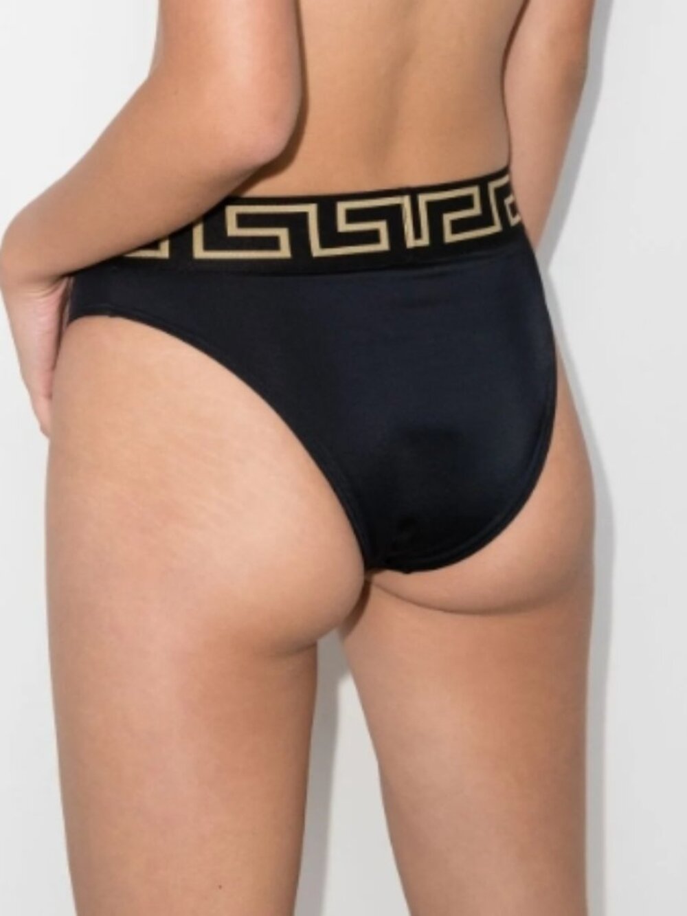 NWT! Versace Black Greca Border Swimsuit Bikini Bottoms NEW! - Picture 2 of 3